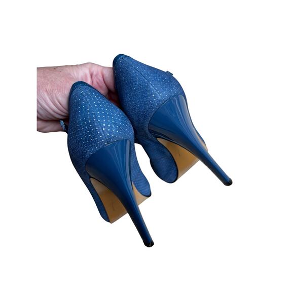 Nine West Eastbound high heels1/2” platform leather 4” heel perforated & patent - Picture 8 of 11